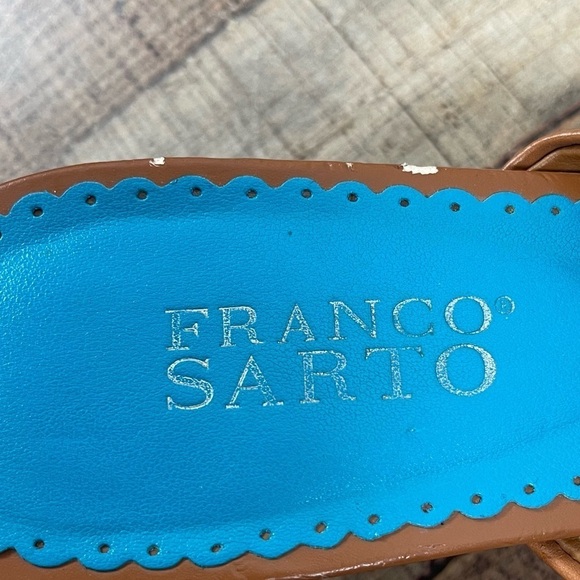 Franco Sarto Fatima 9.5 Wedge Sandal Heel Turquoise Vacation Island Summer - Picture 8 of 10
